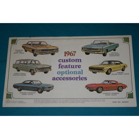 1967 Chevrolet Custom Feature Accessories manual