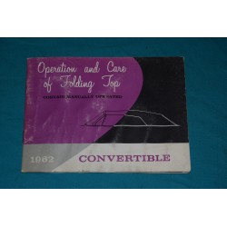 1962 Corvair Convertible top operation manual