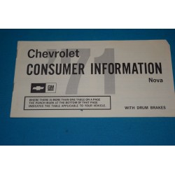 1971 Nova Consumer Information Drum brakes