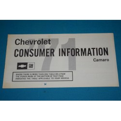 1971 Camaro Consumer Information