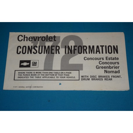 1972 A-Body Station Wagon Consumer Information