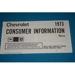 1973 Nova Consumer Information Disk Brakes