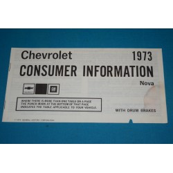 1973 Nova Consumer Information Drum Brakes