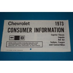 1973 Impala Consumer Information