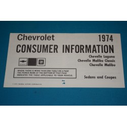 1974 Chevelle / El Camino Consumer Information