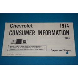 1974 Vega Consumer Information