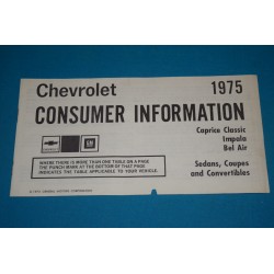 1975 Impala Consumer Information