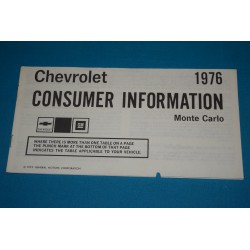 1976 Monte Carlo Consumer Information