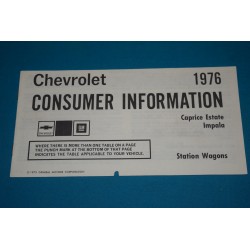 1976 B Body Station wagon Consumer Information