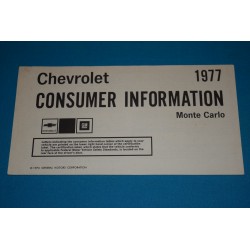 1977 Monte Carlo Consumer Information