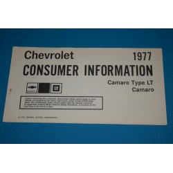 1977 Camaro Consumer Information
