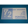 1972 GTO / Tempest / LeMans / Sport Consumer Information