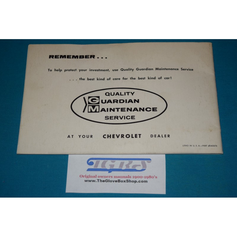 thumbnail image 2 of 1967 Chevrolet Camaro Original Owners Manual - Muds CPR Reproduction (165205) 2 of 3