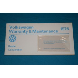 1976 Volkswagen type 1 Warranty Unused