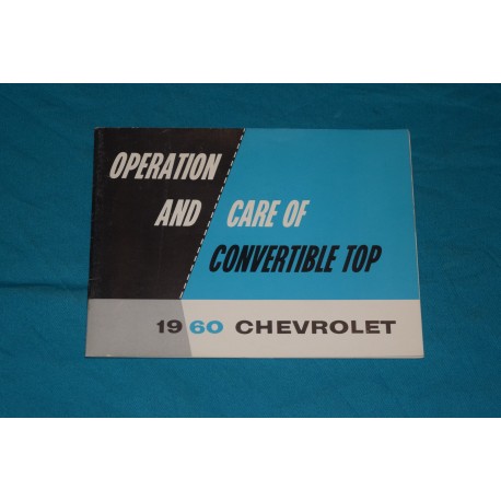 1960 Chevrolet Convertible top operation manual