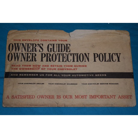 1960 - 1961 Owners Manual Bag / Envelope