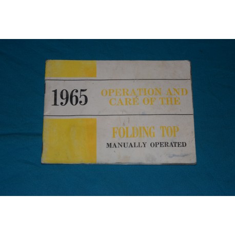1965 Convertible Manual top operation manual